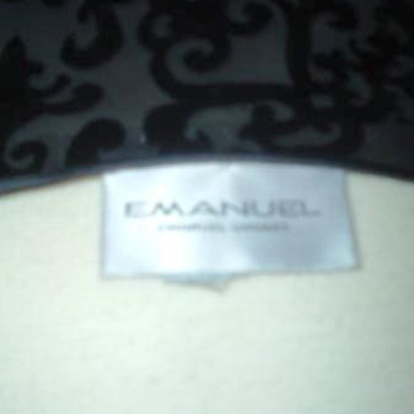 Emanuel Ungaro black burn out velvet maxi spaghetti straps evening party dress M - Picture 7 of 7